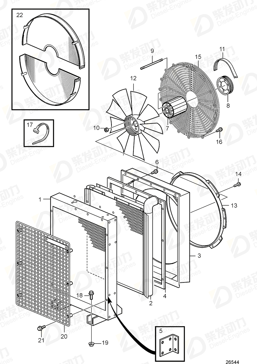 VOLVO Charge air cooler 3827870 Drawing